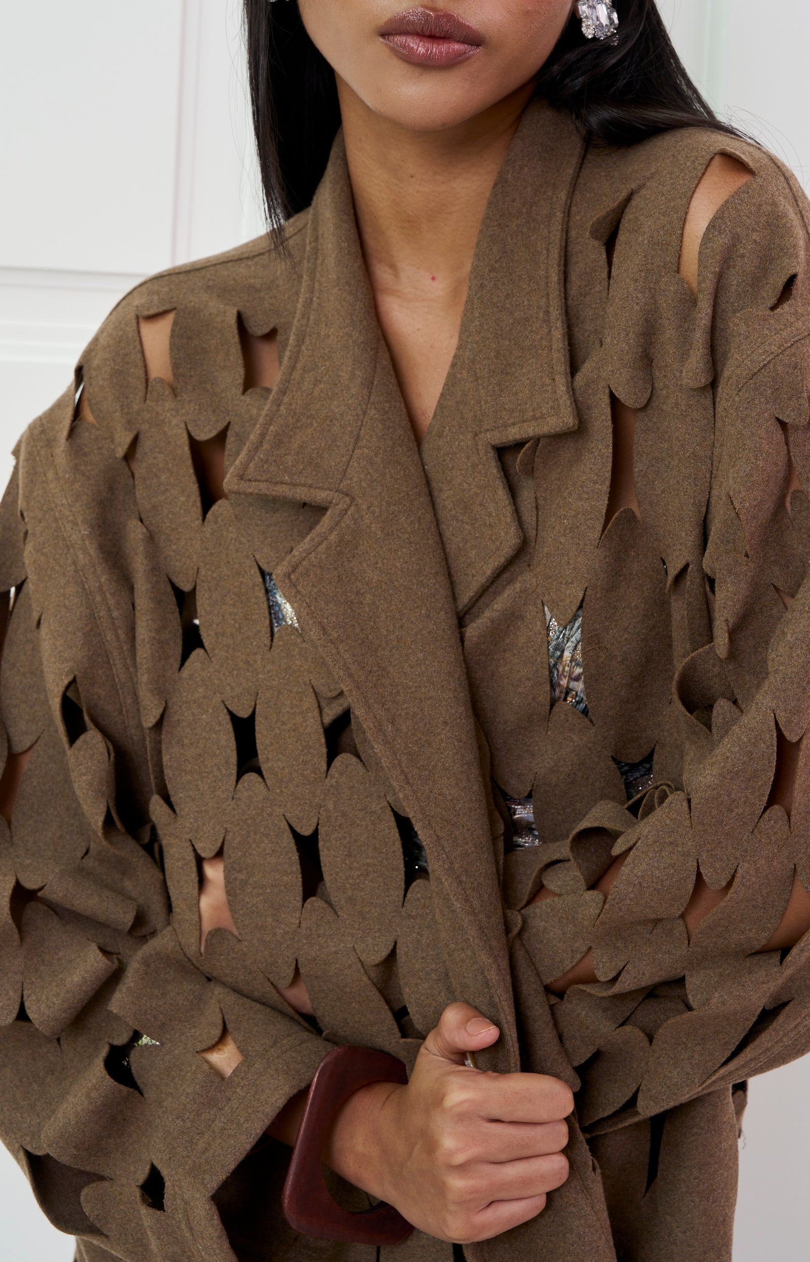 LASERCUT BEIGE COAT